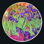Van Gogh Irises at St. Remy, Purple Pink Ceramic Knob<br><div class="desc">Van Gogh Irises at St. Remy,  Purple Pink</div>