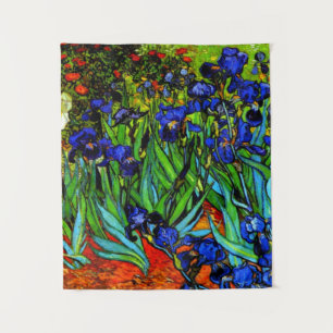 Van Gogh - Irises, beautiful Indigo blue fine art Tapestry