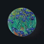 Van Gogh Irises. Blue floral vintage impressionism 3 Cm Round Badge<br><div class="desc">Van Gogh "Irises" button. Blue floral impressionism art.</div>