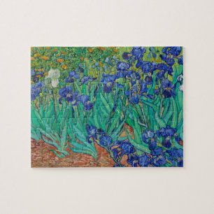 Van Gogh Irises. Blue floral vintage impressionism Jigsaw Puzzle