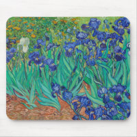 Van Gogh Irises. Blue floral vintage impressionism