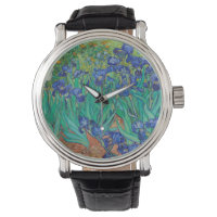 Van Gogh Irises. Blue floral vintage impressionism