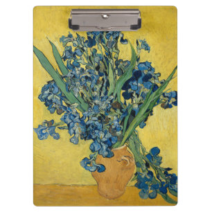 Van Gogh Irises - Bold Blue & Yellow Art Clipboard