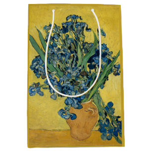 Van Gogh Irises - Bold Blue & Yellow Art Medium Gift Bag