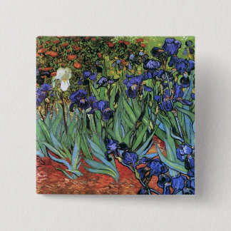 Van Gogh Irises (F608) Vintage Fine Art 15 Cm Square Badge
