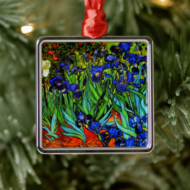 Van Gogh - Irises, famous painting, Metal Tree Decoration (Tree)