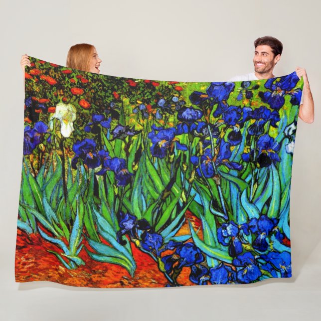 Van Gogh - Irises, Fleece Blanket (In Situ)