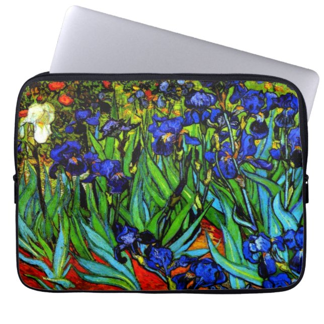 Van Gogh - Irises, floral painting, Laptop Sleeve (Front)