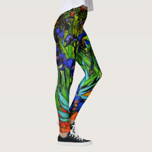 Van Gogh - Irises, floral painting, Leggings