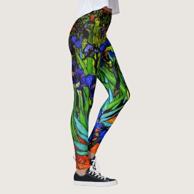 Van Gogh - Irises, floral painting, Leggings (Right)