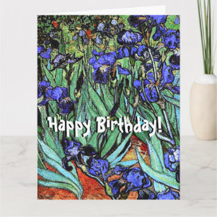 Van Gogh Irises Flowers Floral Big Birthday Card