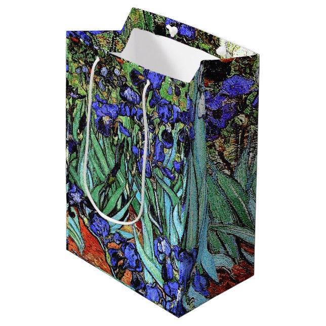 Van Gogh Irises Flowers Floral Garden Gift Bag (Front Angled)
