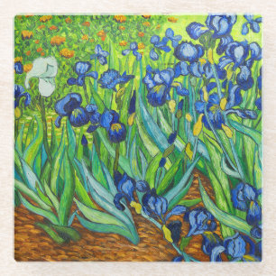 Van Gogh Irises Glass Coaster