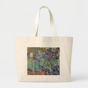 Van Gogh Irises Impressionist Flowers Large Tote Bag