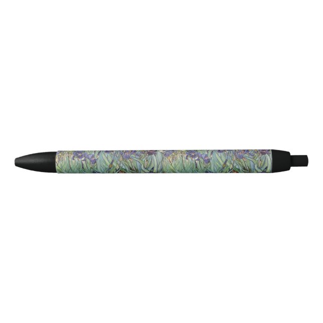 Van Gogh Irises Impressionist Painting Black Ink Pen (Front)