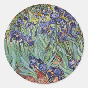 Van Gogh Irises Impressionist Painting Classic Round Sticker