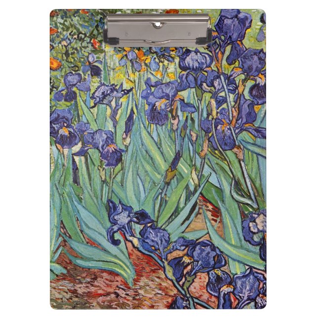 Van Gogh Irises Impressionist Painting Clipboard (Front)