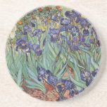 Van Gogh Irises Impressionist Painting Coaster<br><div class="desc">Vincent Van Gogh Irises at Saint Remy - Irises by Vincent Van Gogh is a wonderful impressionistic painting by one of the master impressionism artists of all time. The iris garden is swirling with color and emotion, as the purple irises flow up from their blue green stems and leaves. There...</div>
