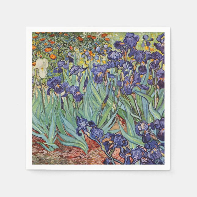 Van Gogh Irises Impressionist Painting Napkin (Front)