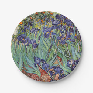 Van Gogh Irises Impressionist Painting Paper Plate