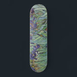 Van Gogh Irises Impressionist Painting Skateboard<br><div class="desc">Vincent Van Gogh Irises at Saint Remy - Irises by Vincent Van Gogh is a wonderful impressionistic painting by one of the master impressionism artists of all time. The iris garden is swirling with colour and emotion, as the purple irises flow up from their blue green stems and leaves. There...</div>