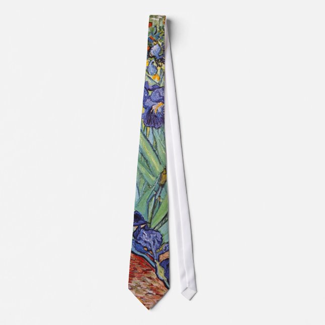 Van Gogh Irises Impressionist Painting Tie (Front)