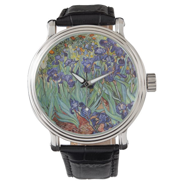 Van Gogh Irises Impressionist Painting Watch (Front)