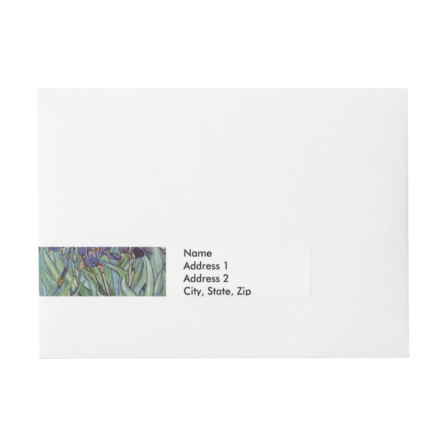 Van Gogh Irises Impressionist Painting Wraparound Address Label (Front)