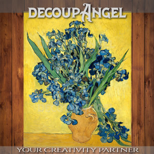 Van Gogh- Irises in a Vase Decoupage Tissue Paper