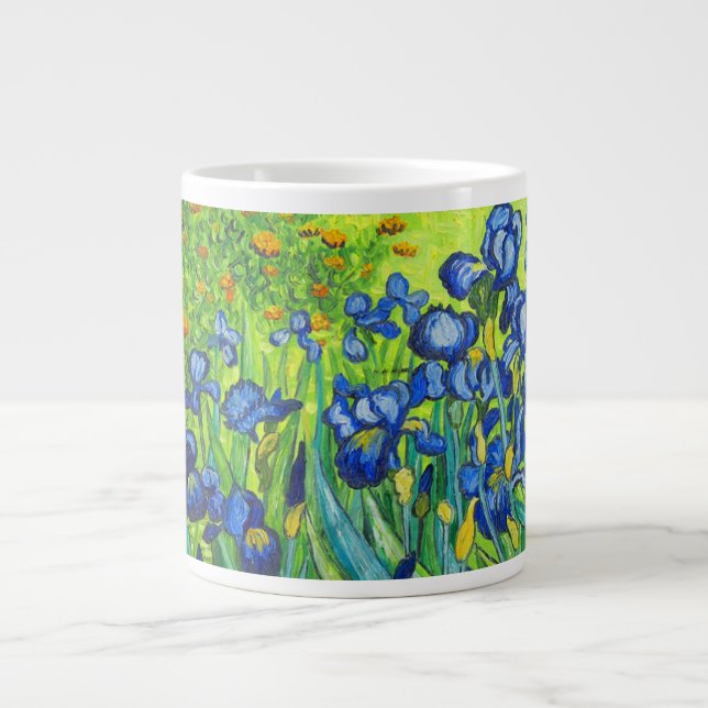 Van Gogh Irises Large Coffee Mug (Front)