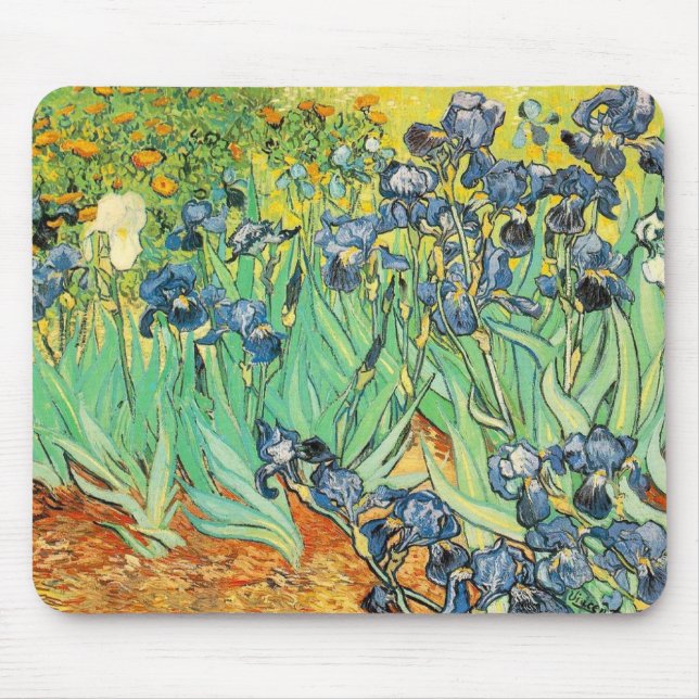 Van Gogh Irises Mousepad (Front)