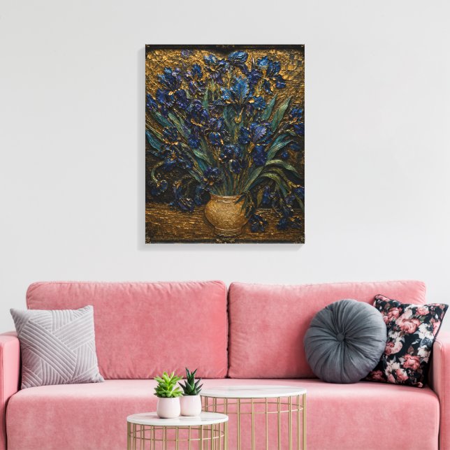 Van Gogh Irises Relief Art Print | Museum Inspired (Insitu(LivingRoom))