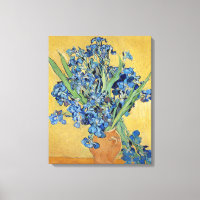 Van Gogh Irises Vase Blue Flowers Bouquet Fine Art