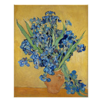 Van Gogh Irises Vase Blue Flowers Bouquet Fine Art