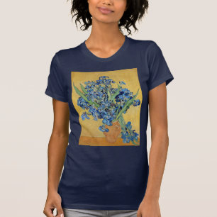 Van Gogh Irises Vase Blue Flowers Vintage Art T-Shirt
