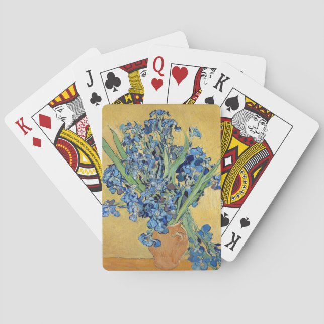 Van Gogh Irises Vase Flowers Floral Still Life Art Playing Cards (Back)