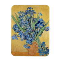 Van Gogh Irises Vase Gold Wall Blue Flowers Art