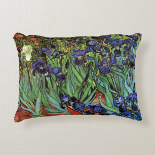 Van Gogh Irises, Vintage Garden Fine Art Decorative Cushion