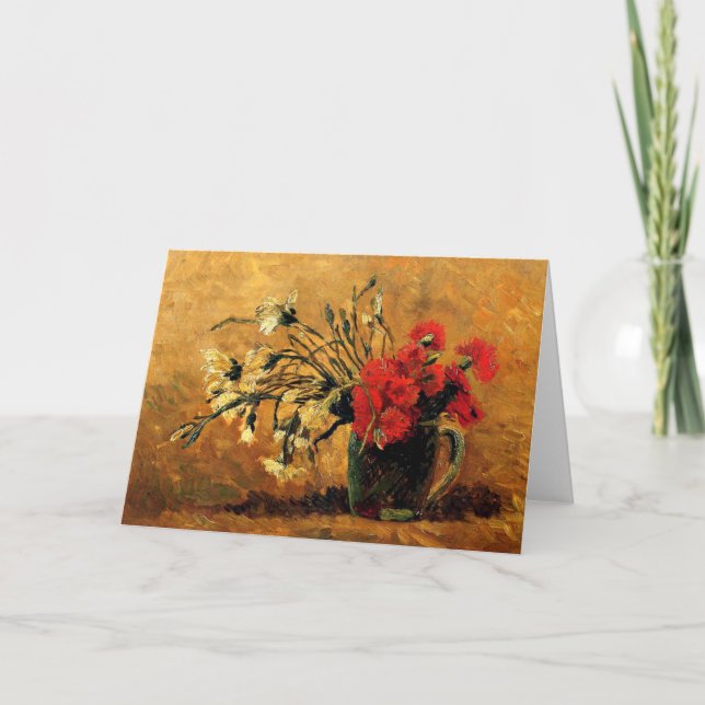 Van Gogh - Jug with red and white carnations Thank You Card (Front)