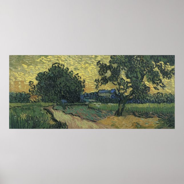 Van Gogh Landscape at Twilight 1890 Poster (Front)