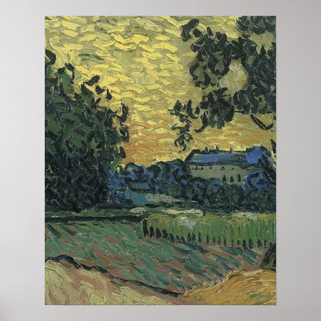 Van Gogh Landscape at Twilight 1890 Poster (Front)