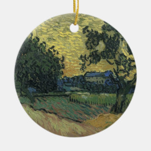 Van Gogh Landscape at Twilight Ceramic Tree Decoration