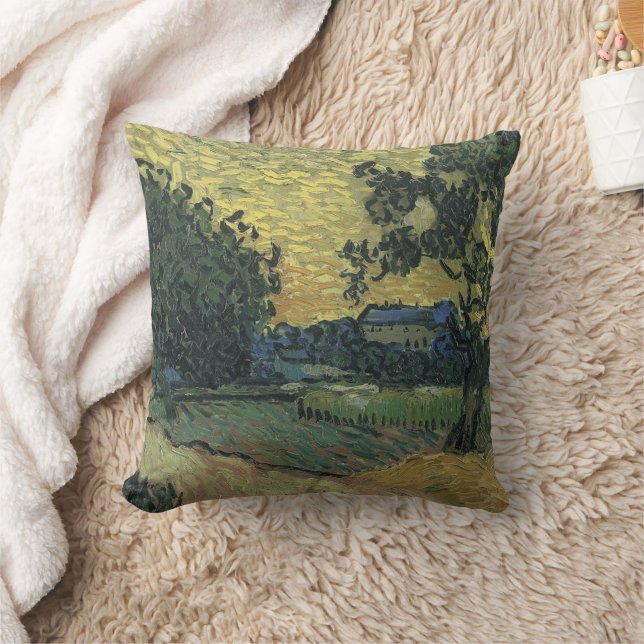 Van Gogh Landscape at Twilight Cushion (Blanket)