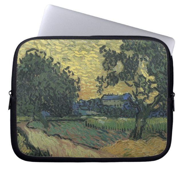 Van Gogh Landscape at Twilight Laptop Sleeve (Front)