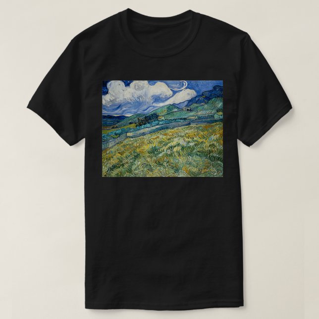 Van Gogh Landscape from SaintRemy Modern Art Paint T-Shirt (Design Front)