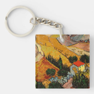 Van Gogh - Landscape House Ploughman Key Ring