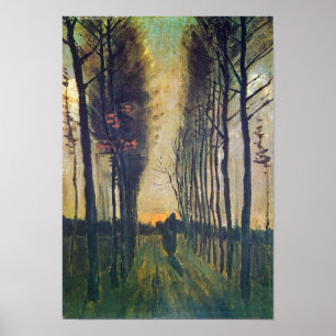 VAN GOGH-LANE OF POPLARS AT SUNSET-PRINT POSTER