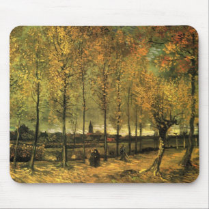 Van Gogh Lane with Poplars, Vintage Fine Art Mouse Mat