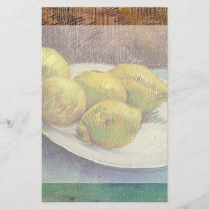 Van Gogh Lemons on a Plate, Vintage Still Life Art Stationery