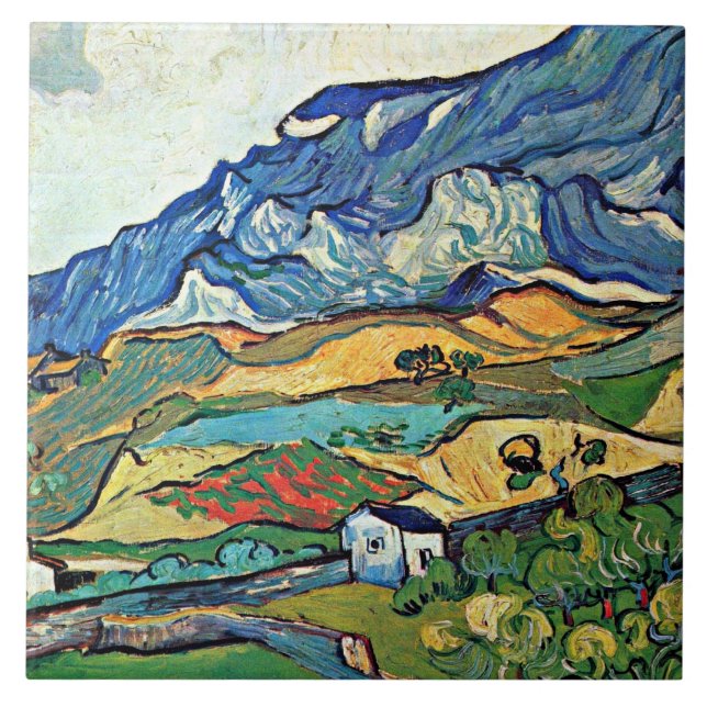 Van Gogh - Les Alpilles Mountain Landscape Tile (Front)